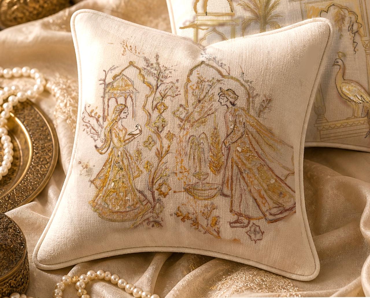 Hand-Painted Cushion Covers